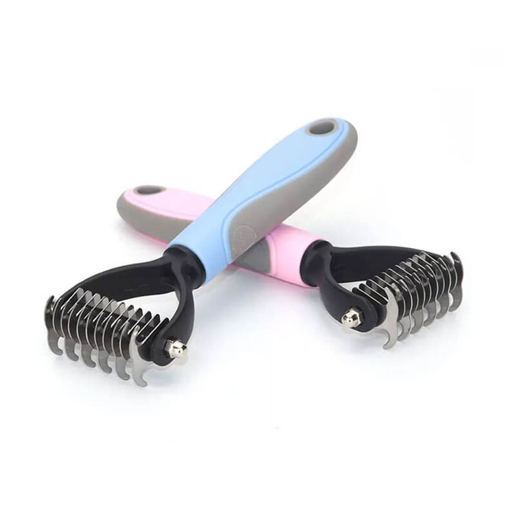 برس گرهبازکن دوطرفه سگ و گربه | دسته ژلاتینی | پتشاپ هایپت شیراز