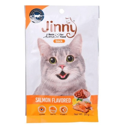 تشویقی گربه جینی | طعم ماهی سالمون | ۳۵ گرمی | پتشاپ هایپت شیراز