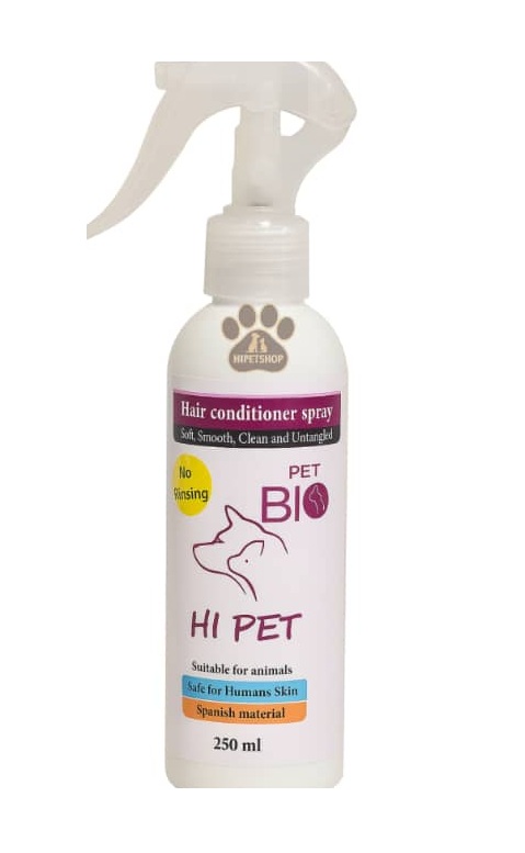 خرید لوسیون و اسپری نرم‌کننده موی HiPet برای سگ و گربه | بدون آبکشی و ضدگره | پت‌شاپ هایپت شیراز