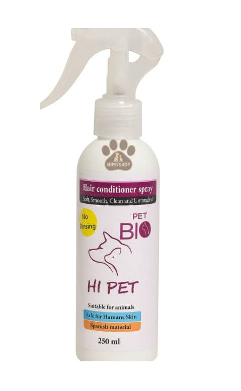 خرید لوسیون و اسپری نرمکننده موی HiPet برای سگ و گربه | بدون آبکشی و ضدگره | پتشاپ هایپت شیراز