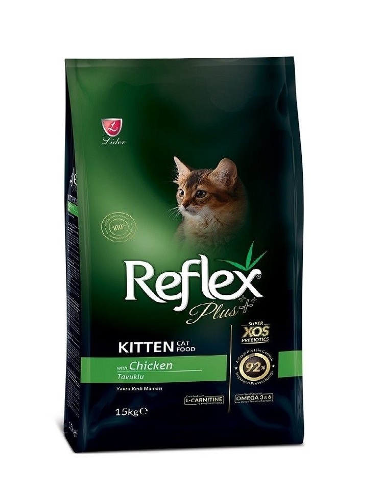 خرید غذای خشک بچه‌گربه رفلکس کیتن Reflex Plus Kitten با طعم مرغ | پروتئین بالا و رشد سالم | پت‌شاپ هایپت شیراز