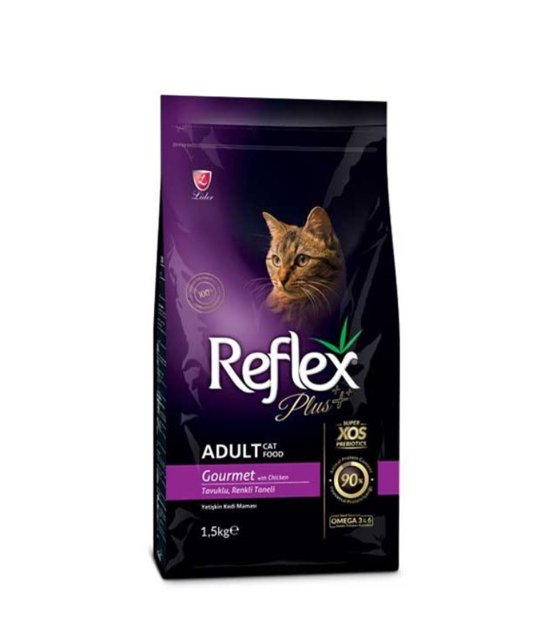 غذای خشک گربه رفلکس گورمت پلاس مدل Gourmet با طعم مرغ | مناسب گربه‌های بالغ بدغذا | پت‌شاپ هایپت شیراز