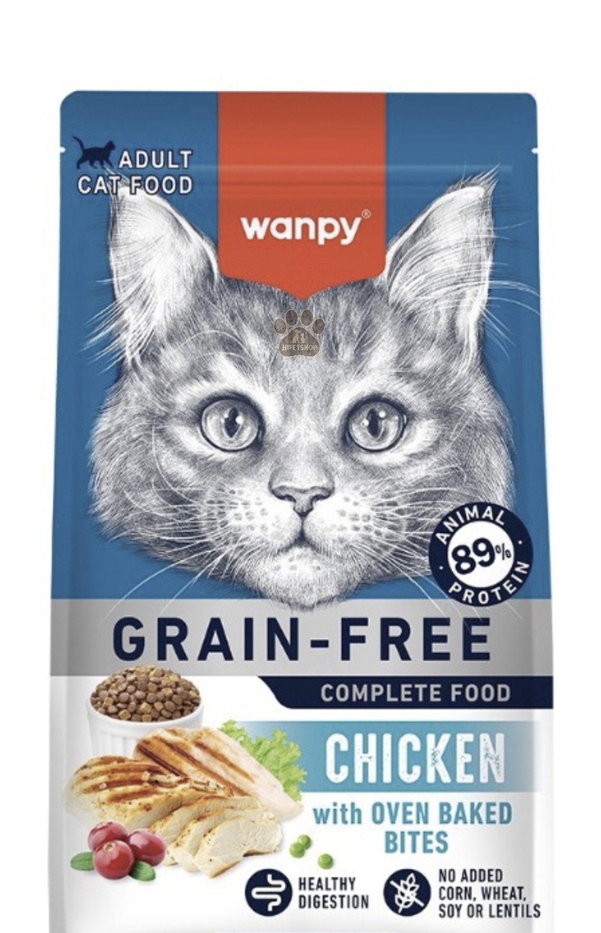 خرید غذای خشک گربه ونپی اصل با طعم مرغ | بدون غلات | پت‌شاپ هایپت شیراز ارسال سریع