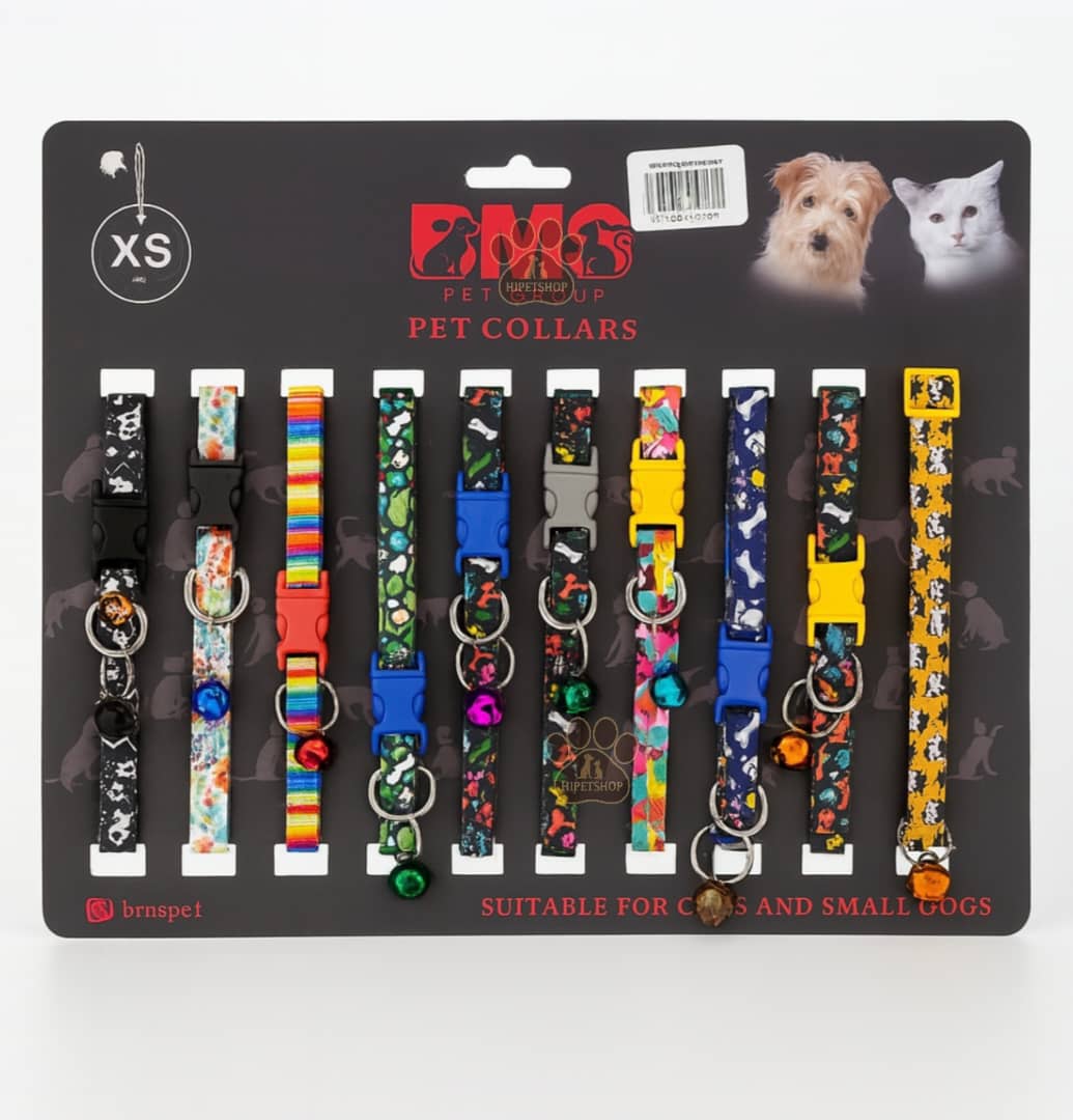 قلاده گردنی زنگوله‌دار BMS سایز XS | مناسب گربه و سگ کوچک | طراحی فانتزی و سبک | پت‌شاپ هایپت شیراز