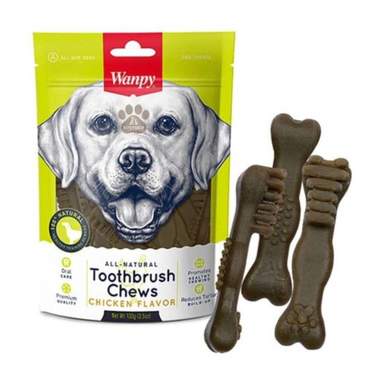 تشویقی دنتال سگ ونپی | مدل مسواکی | طعم مرغ | مناسب برای سگهای بالغ | پتشاپ هایپت شیراز
