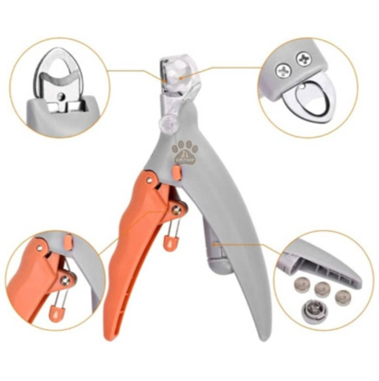 ناخنگیر چراغدار سگ و گربه | مجهز به ذرهبین و تیغه گیوتینی | مناسب اصلاح ایمن ناخن پت | پتشاپ هایپت شیراز