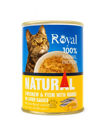 کنسرو نچرال گربه رویال کوکو | طعم ماهی و مرغ در سس جگر | غذای تر کامل | مناسب گربههای بالغ | پتشاپ HiPet شیراز
