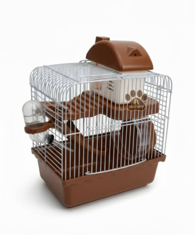 قفس دو طبقه شهر بازی دار | مخصوص همستر و خوکچه هندی | طراحی سرگرمکننده و ایمن | پتشاپ HiPet شیراز