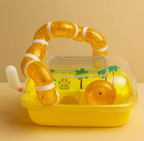 قفس همستر و خوکچه هندی مدل شهر بازی با تونل شفاف و چرخ بیصدا در پتشاپ هایپت شیراز