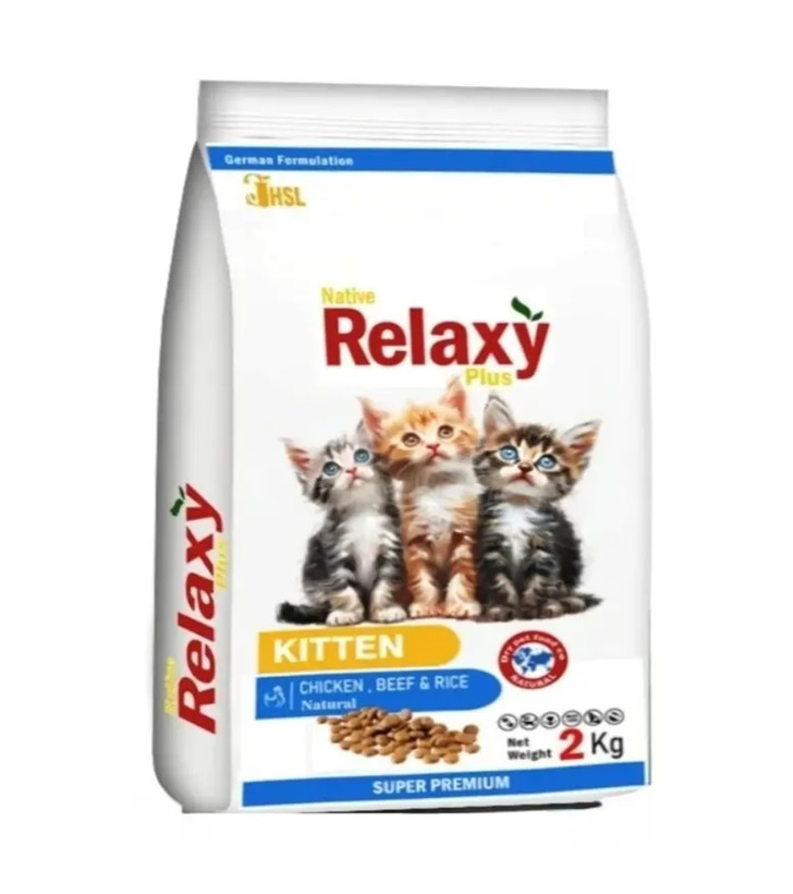 غذای خشک بچهگربه ریلکسی بسته ۲ کیلویی با طعم مرغ، گوشت و برنج | پتشاپ هایپت شیراز