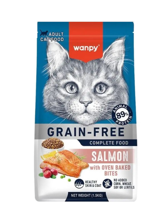 غذای خشک گربه بالغ ونپی طعم سالمون | بدون غلات | یک کیلویی مخصوص گربه بالغ | پتشاپ هایپت شیراز