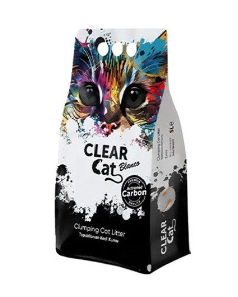 خاک گربه کلیر کت کربن ۵ لیتری | Clear Cat Carbon با کلمپینگ سریع و جذب بالا