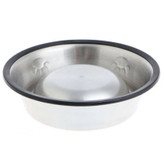 عکس پشت ظرف استیل آب و غذای سگ و گربه طرح پنجه سایز کوچک | ضدلغزش و ضدحساسیت