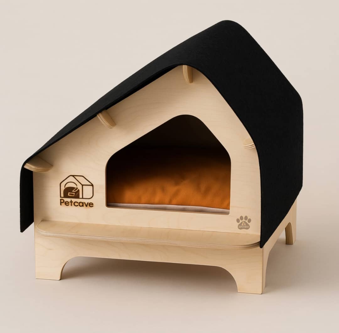 خانه چوبی لوکس سگ و گربه از چوب پلای‌وود مقاوم و قابل حمل – پت‌شاپ هایپت