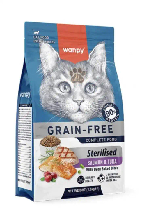 غذای خشک گربه عقیم ونپی ۱.۵ کیلویی طعم سالمون و تن – پتشاپ هایپت