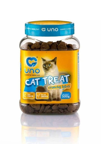 تشویقی گربه اونو ۵۰۰ گرمی Crunchy Bites با مرغ و روغن ماهی | پتشاپ هایپت