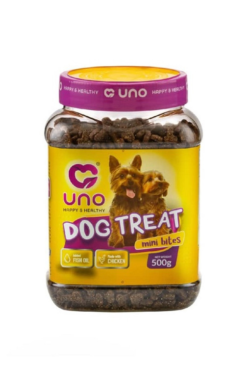تشویقی سگ اونو ۵۰۰ گرمی Crunchy Bites با مرغ و روغن ماهی | پتشاپ هایپت