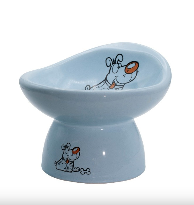 ظرف سرامیکی پایه بلند سگ و گربه مدل قارچی | Elevated Ceramic Bowl | پتشاپ هایپت