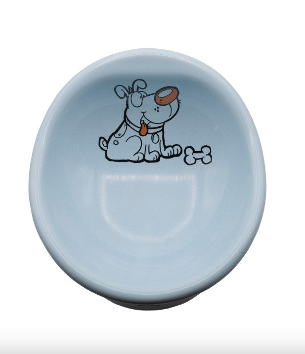 عکس از نمای بالا ظرف سرامیکی پایه دار سگ و گربه از پت شاپ هایپت