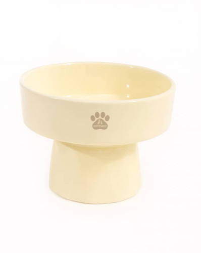 ظرف سرامیکی آب و غذای پایهدار سگ و گربه مدل پیرامید لبه بلند | پتشاپ هایپت