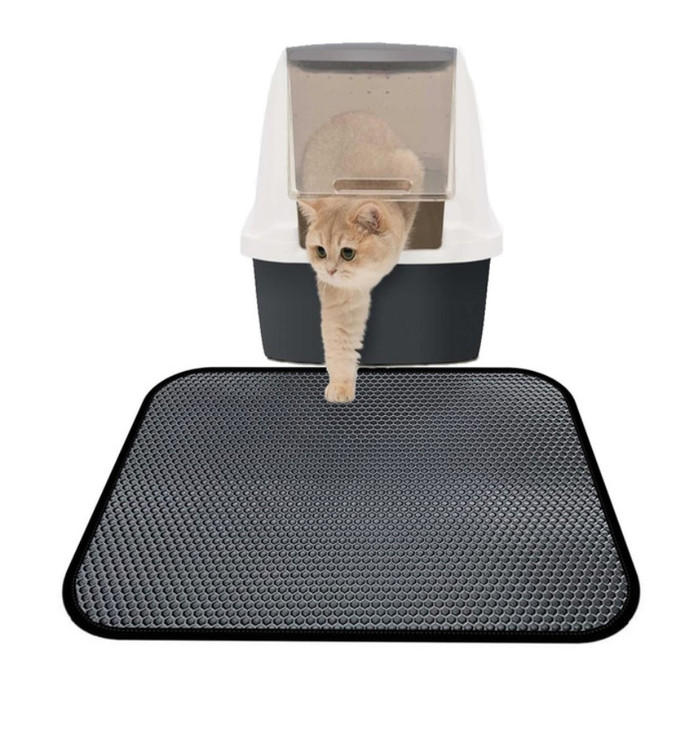 مت ظرف خاک گربه تادو ۴۰ در ۶۰ | پادری ضد ریختن شن و خاک گربه | نگهدارنده تمیزکاری آسان | پتشاپ هایپت