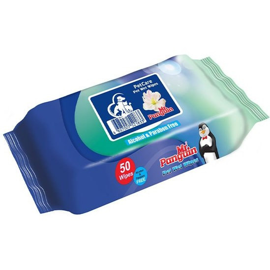 دستمال مرطوب سگ و گربه مستر پنگوئن رایحه گل | Mr. Penguin Wet Wipes | پتشاپ هایپت