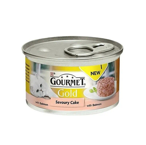 کنسرو گربه گورمت پورینا ماهی مدل Cake | Gourmet Gold Purina | غذای قالبی گربه | hipet