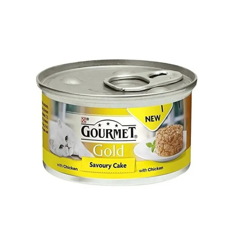 کنسرو گربه گورمت پورینا مرغ مدل Cake | Gourmet Gold Purina | غذای قالبی گربه | هایپت