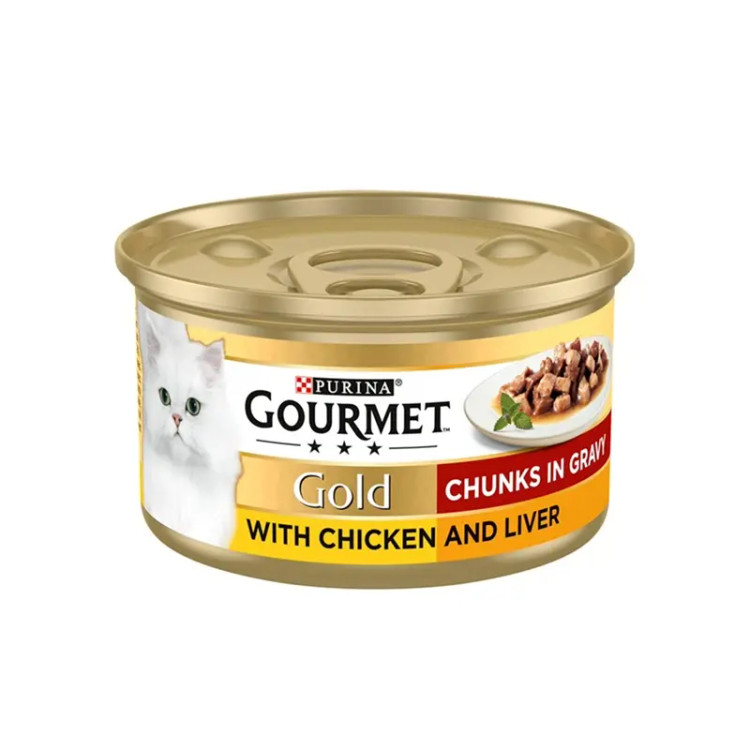 کنسرو گربه گورمت پورینا مدل Chunky | Gourmet Gold Purina | غذای تکهای گربه | ihd\j