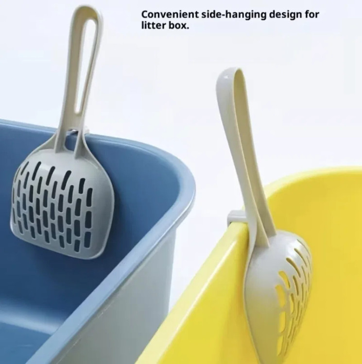 رنگ بندی بیلچه خاک گربه قابل اتصال به ظرف | بیلچه حرفه ای خاک بستر گربه | hipetshop.ir