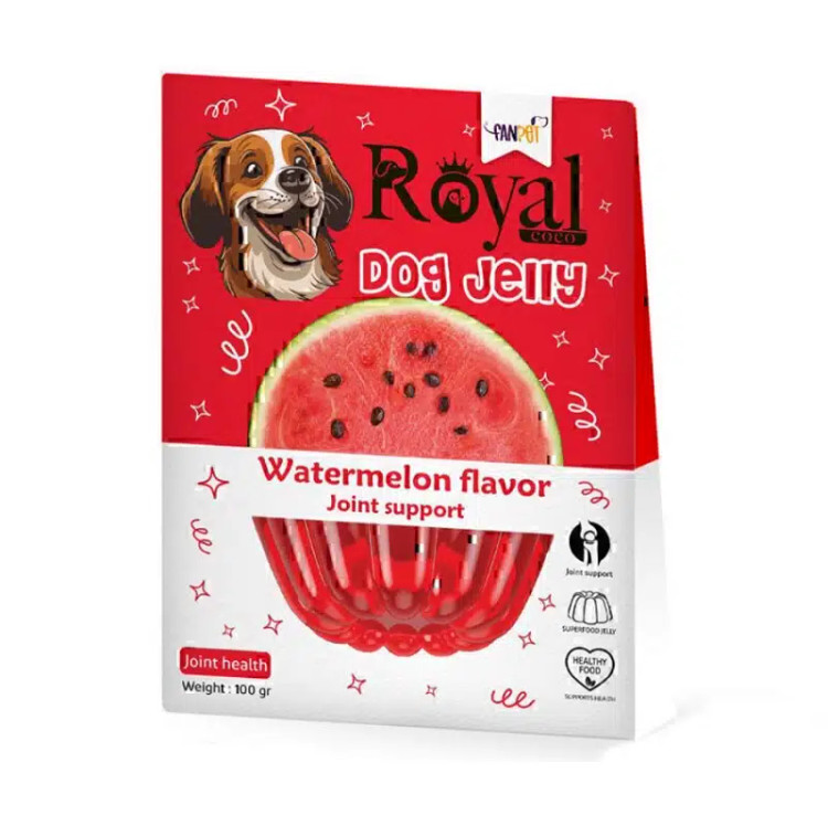 ژله سگ رویال کوکو هندوانه | تشویقی ژلهای سگ | سوپرفود مفاصل و هدیه تولد پت