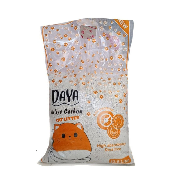 خاک گربه کربندار دایا ۱2.5 لیتری با جذب رطوبت بالا و کنترل فوقالعاده بو . پت شاپ هایپت