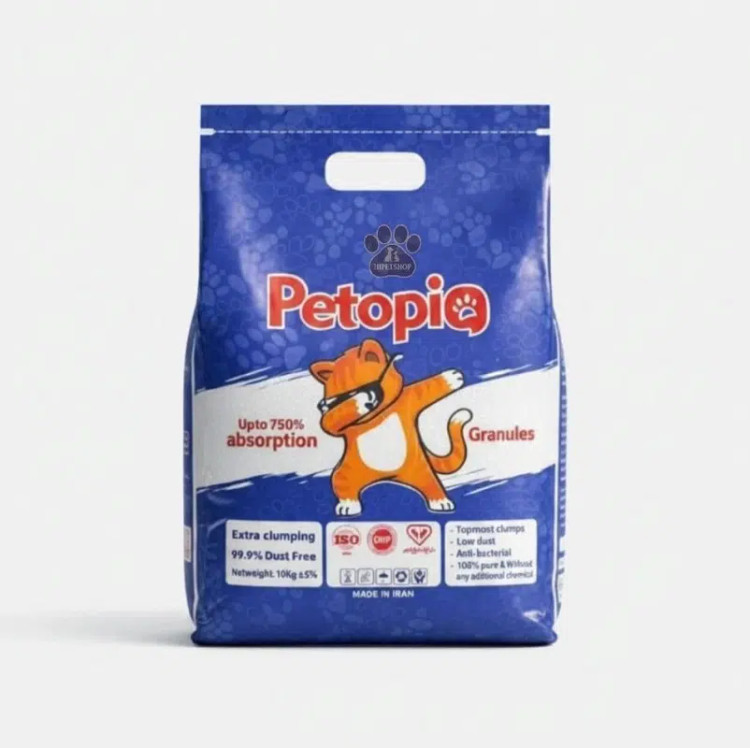 خاک گربه پتوپیا گرانول ۱۰ کیلویی بدون گرد و غبار و بوگیری قوی